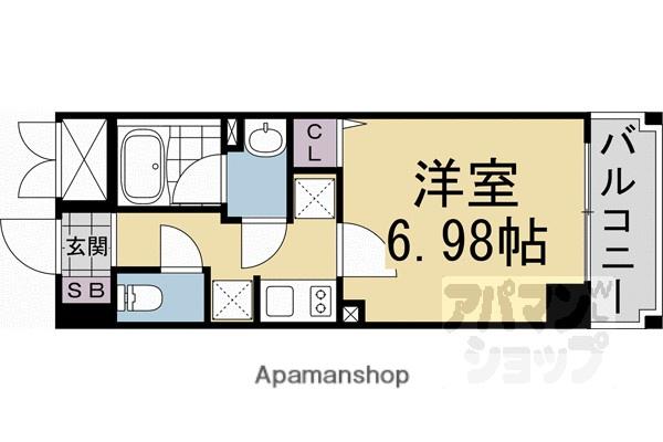 阪急電鉄京都線 西京極駅 徒歩17分 7階建 新築(1K/3階)の間取り写真