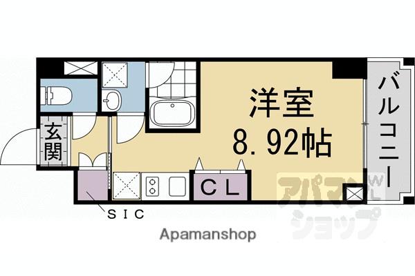阪急電鉄京都線 西京極駅 徒歩17分 7階建 新築(ワンルーム/3階)の間取り写真