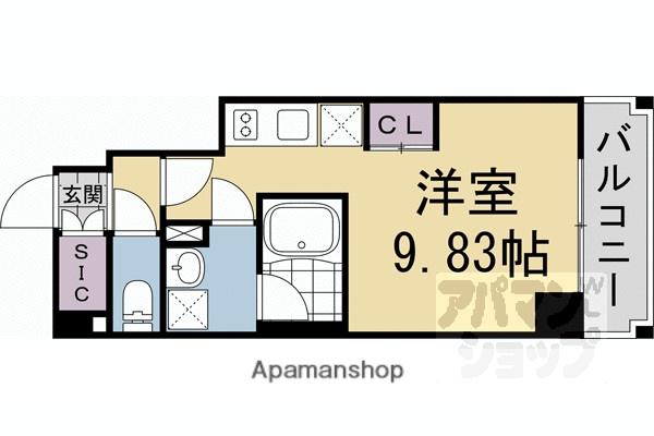 阪急電鉄京都線 西京極駅 徒歩17分 7階建 新築(ワンルーム/6階)の間取り写真