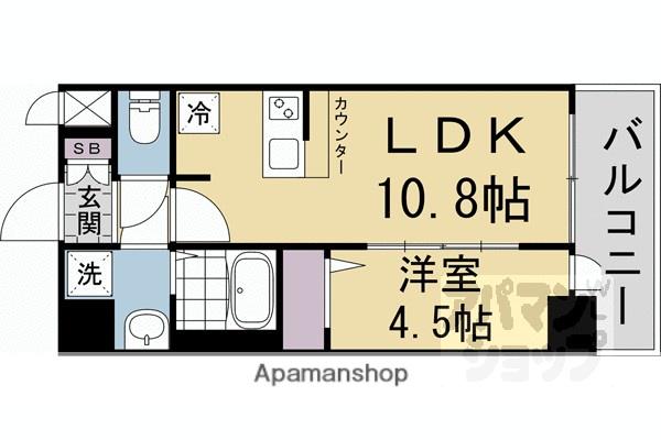 CREST TAPP 京都太秦天神川 DEX (1LDK/5階)の間取り写真