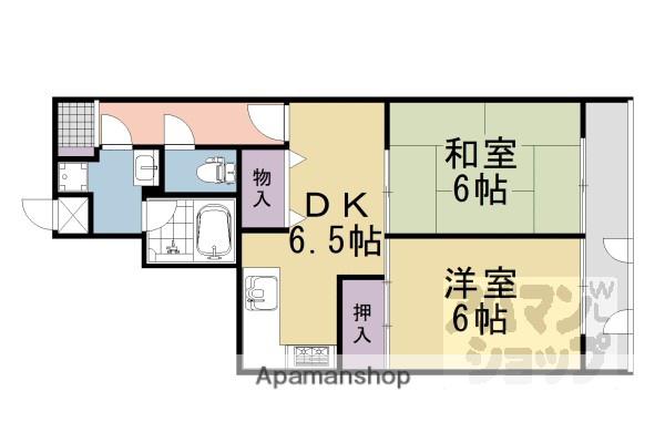 シェモア御池衣棚(2DK/3階)の間取り写真
