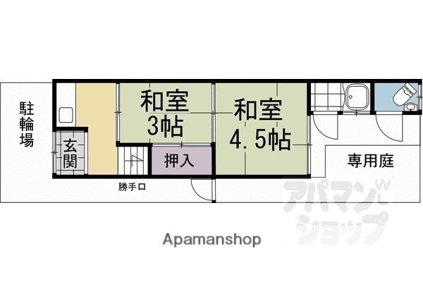 嵯峨天龍寺椎野町(2K)の間取り写真