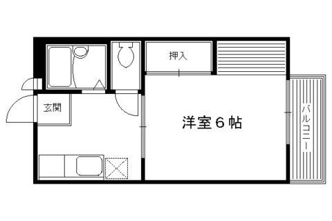 サンシティ M(1K/1階)の間取り写真
