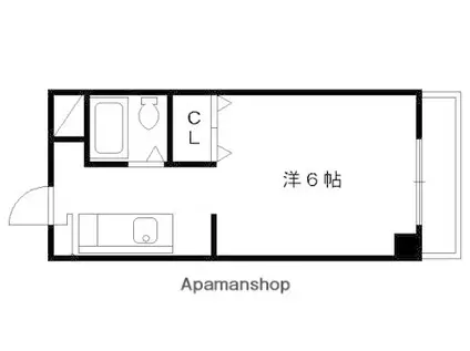 阪急電鉄京都線 洛西口駅 徒歩33分 3階建 築33年(ワンルーム/3階)の間取り写真