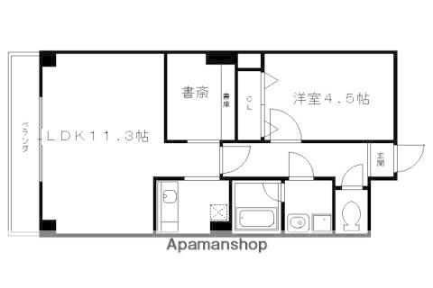 ベルドミール石灘(1LDK/4階)の間取り写真