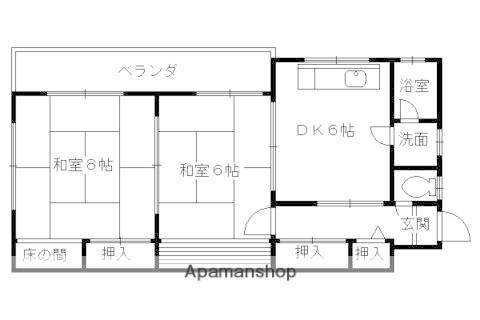 西ノ川マンション(2DK/2階)の間取り写真