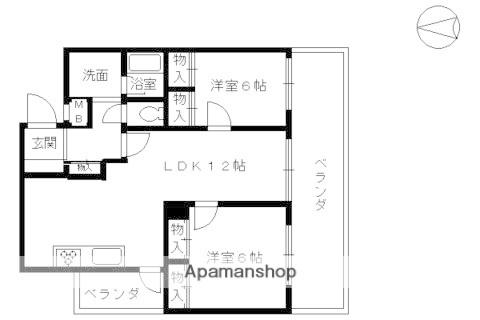 ランブラス桂川(2LDK/2階)の間取り写真