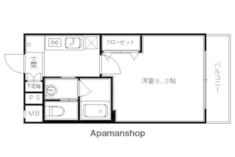 メルヴェイユ四条(1K/3階)の間取り写真
