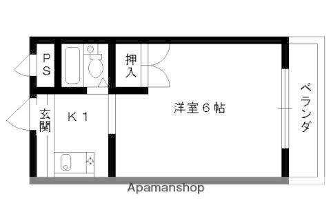 樫原マンション(1K/1階)の間取り写真