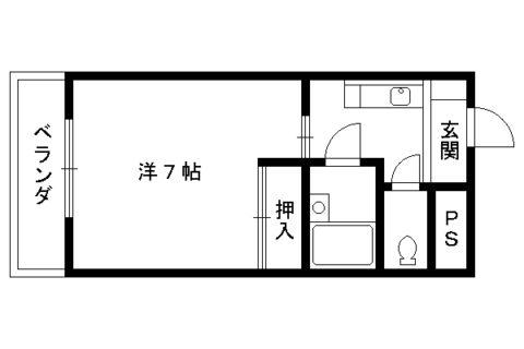 第7レジデンス春田(1K/1階)の間取り写真
