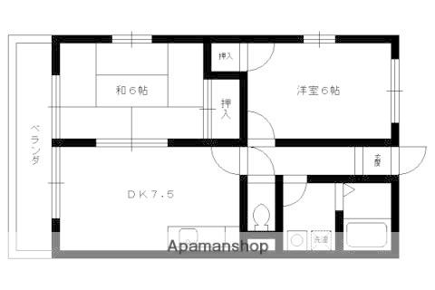 メルベーユ桂川(2DK/1階)の間取り写真
