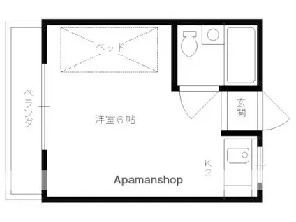 グリーンパレス桂(1K/2階)の間取り写真