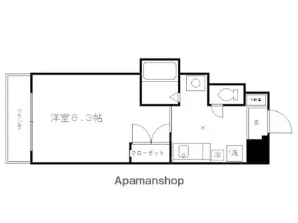 コンポート松尾(1K/1階)の間取り写真