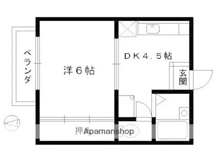 ルミエールスイス(1K/2階)の間取り写真