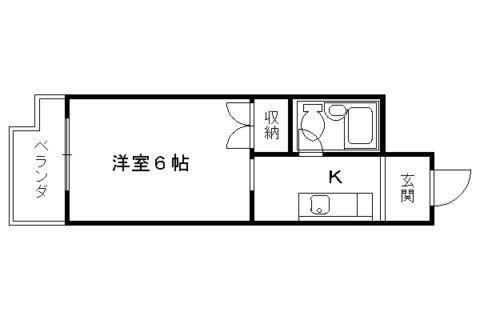 リバーサイド白川(1K/3階)の間取り写真