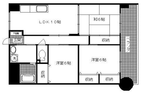 アンヴェリテ桂(3LDK/2階)の間取り写真