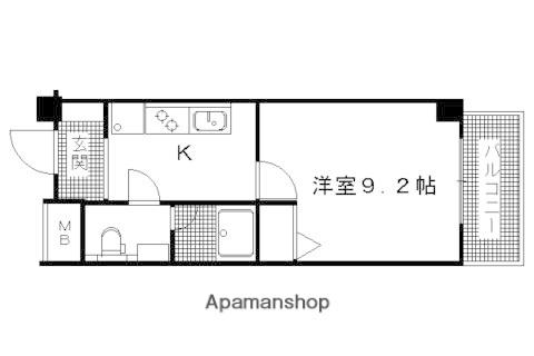 ランブラス桂 水築町(1K/1階)の間取り写真