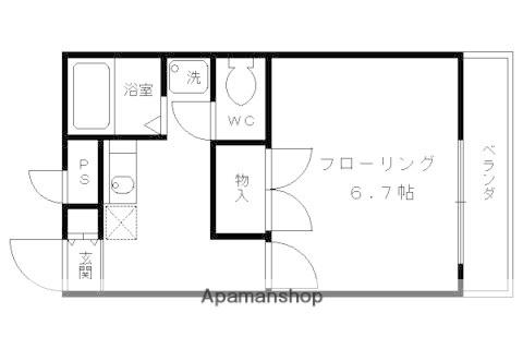 プレジール笹川(1K/1階)の間取り写真