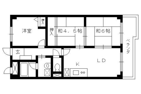 ロイヤルハイツ高塚II (3DK/3階)の間取り写真