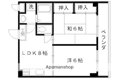 アーバン四条梅の宮(2LDK/4階)の間取り写真