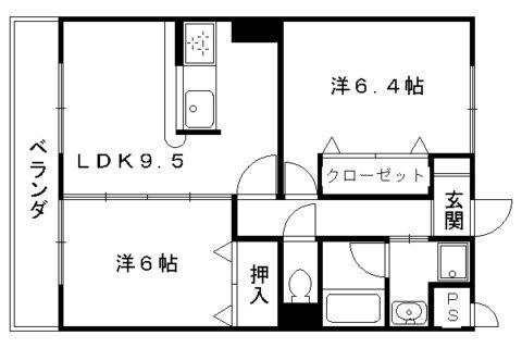 ヴェルデュール(1LDK/1階)の間取り写真