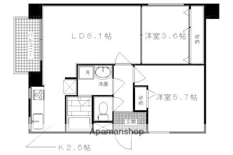 マドゥース桂(2LDK/2階)の間取り写真