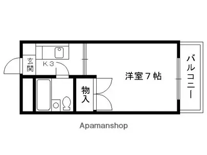 シャトー桂(1K/2階)の間取り写真