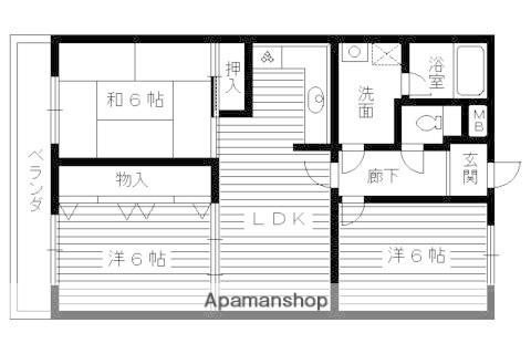 ロイヤルコートワダ(3LDK/3階)の間取り写真