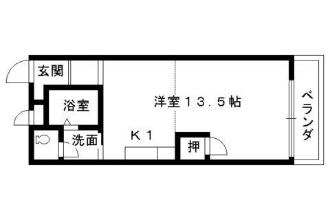 ドルミマンション(ワンルーム/3階)の間取り写真