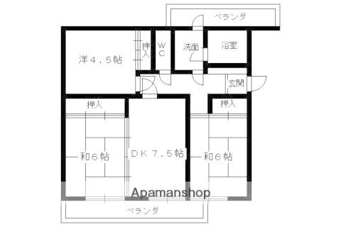 リバーサイド桂坂(3DK/3階)の間取り写真