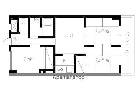 レジデンス桂川(2LDK/3階)の間取り写真