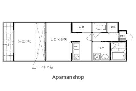 グリーンヒル嵯峨野(1LDK/2階)の間取り写真