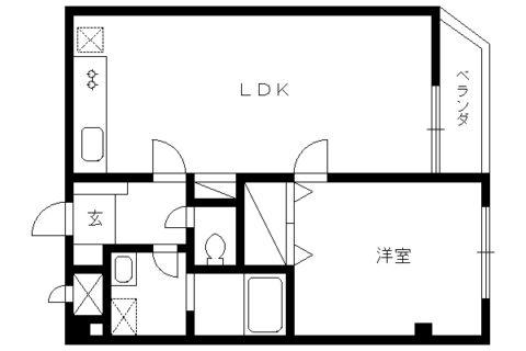 ジャルダンデ嵐山(1LDK/3階)の間取り写真