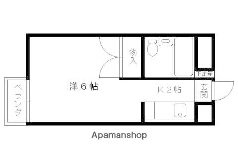 カツラフラット(1K/4階)の間取り写真