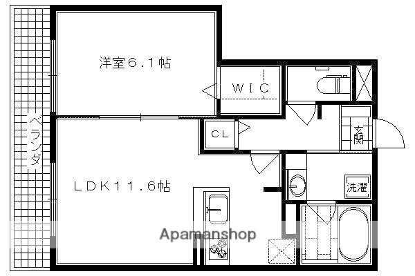 アドミラブールA・B棟(1LDK/3階)の間取り写真