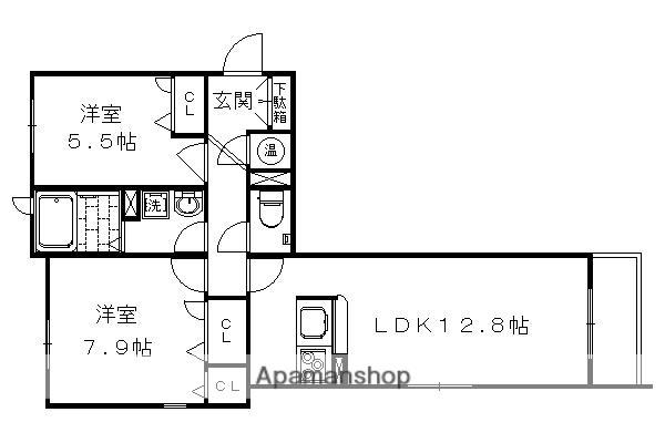 LA CASA PULITA(2LDK/3階)の間取り写真