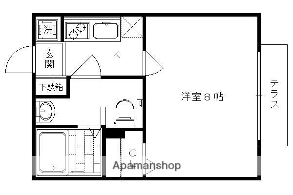 ソレアード(1K/1階)の間取り写真