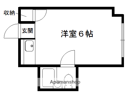 サンセット藤(ワンルーム/3階)の間取り写真