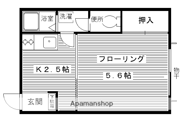 ドミール大和(1K/3階)の間取り写真