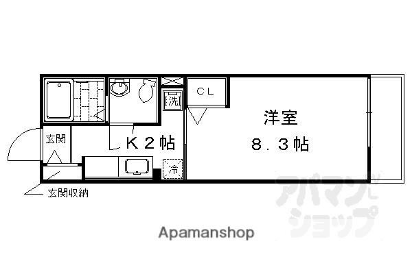 グラン アルカンシェル(1K/1階)の間取り写真