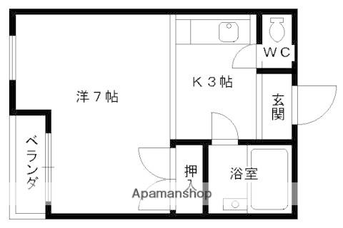 グランドール・トキ(1K/3階)の間取り写真