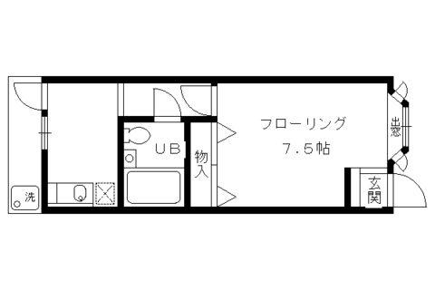 コーポ 未麗 妙心寺(1K/1階)の間取り写真