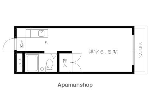 ハイツ大田(ワンルーム/4階)の間取り写真