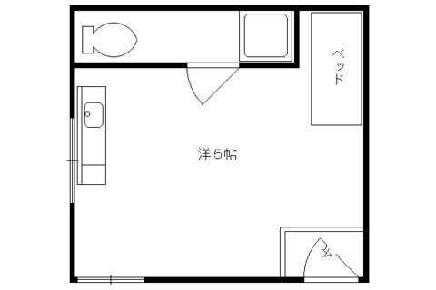 ハイツ元気(1K/2階)の間取り写真