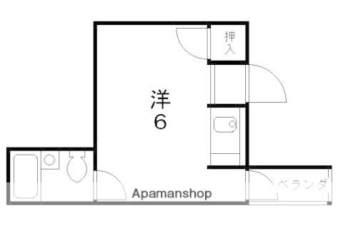 フラッツ太秦(1K/2階)の間取り写真