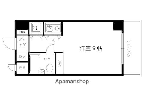 ダイヤモンドハウス西院(1K/4階)の間取り写真