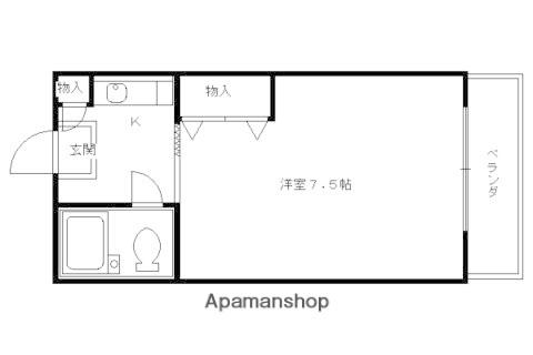 ヤングヴィレッジ嵯峨(1K/1階)の間取り写真