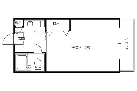 ヤングヴィレッジ嵯峨(1K/4階)の間取り写真