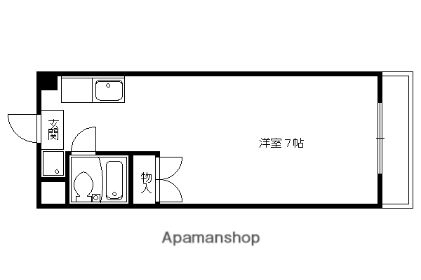 北園1200(1K/3階)の間取り写真