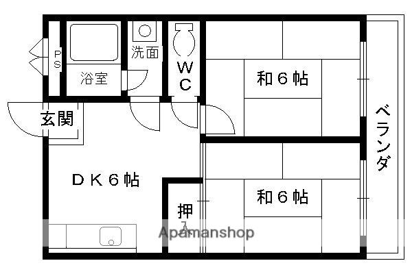 ハイツ吉田(2DK/3階)の間取り写真